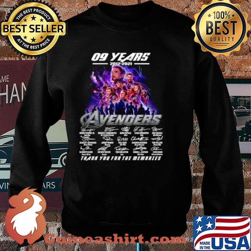 Marvel Avengers 09 Years 2012 2021 Signatures Thanks For The Memories Sweater
