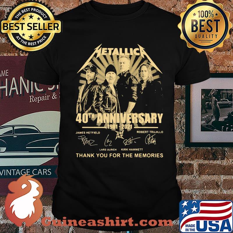 Metallic 40th Anniversary 1981 2021 Thank You For The Memories Shirt