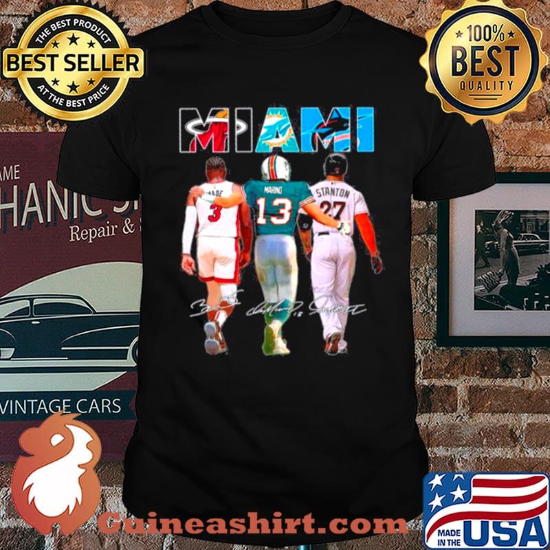 Miami Sport Teams 3 Wade 13 Marino And 27 Stanton Signatures shirt
