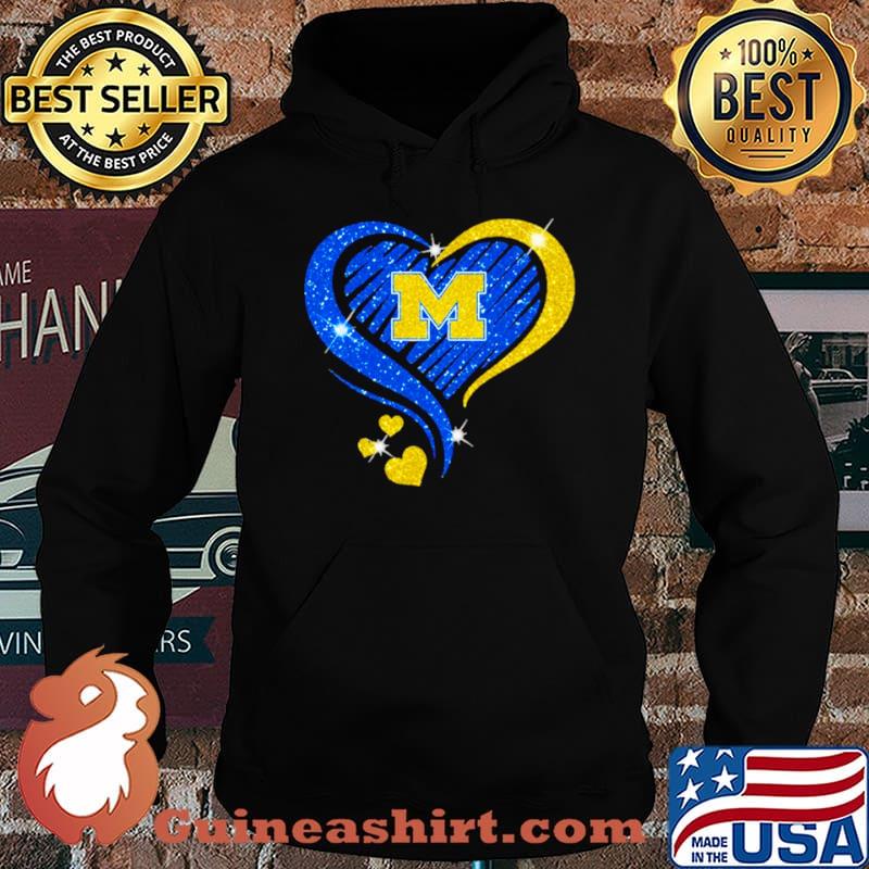 Michigan Wolverines Football Heart Diamond Shirt Hoodie