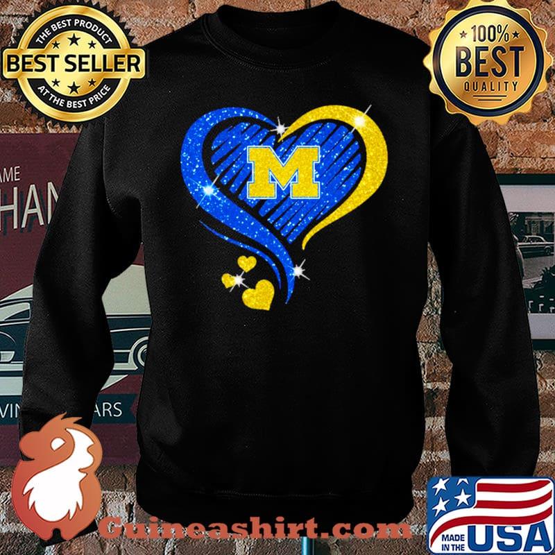 Michigan Wolverines Football Heart Diamond Shirt Sweater