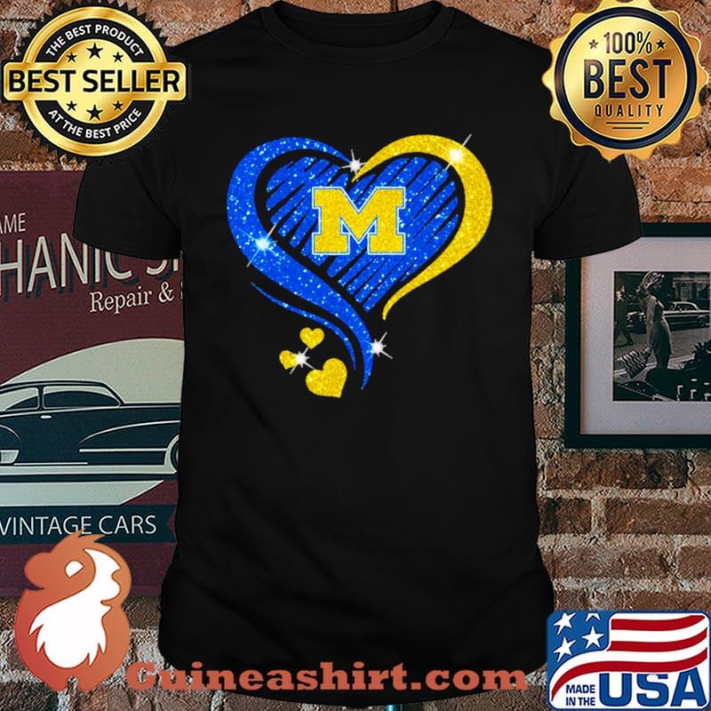 Michigan Wolverines Football Heart Diamond Shirt