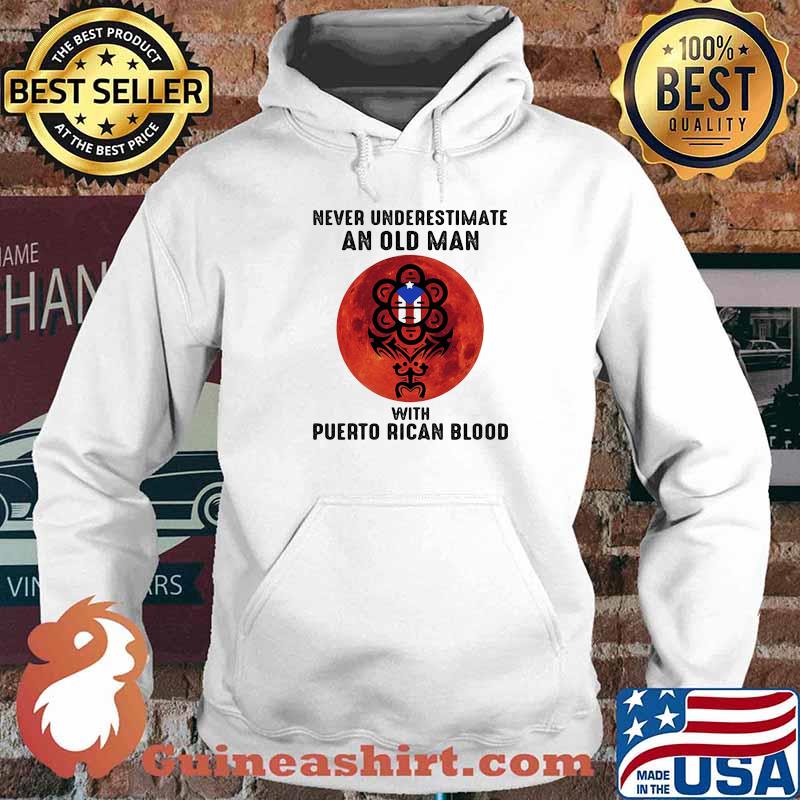 Never Underestimate An Old Man With Puerto Rican Blood Captain American Blood Moon Shirt Hoodie