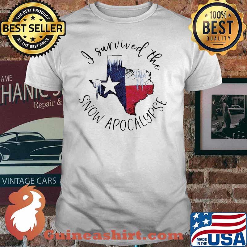 Nice I Survived The Snow Apocalypse Texas Flag Shirt