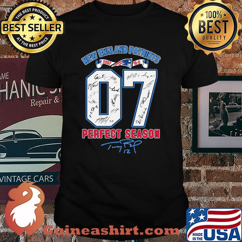 Number Seven New England Patriots 2007 Perfect Season Signature Shirt
