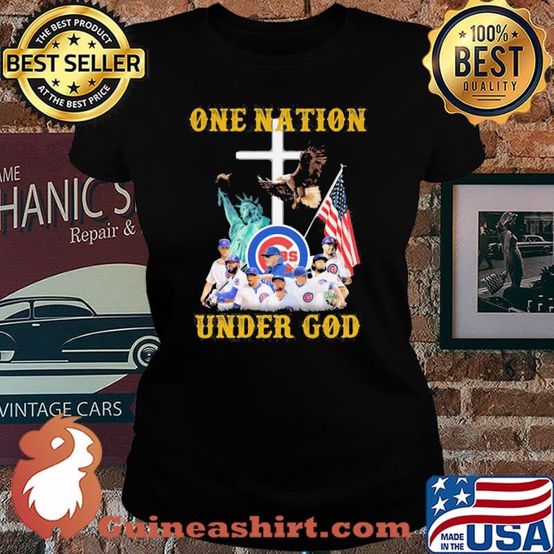 One Nation Under God American Flag Team Chicago Cubs Shirt Laides tee