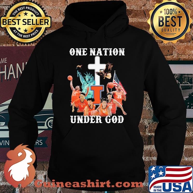 One Nation Under God Statue Of Liberty Illinois Fighting Illini Shirt Hoodie