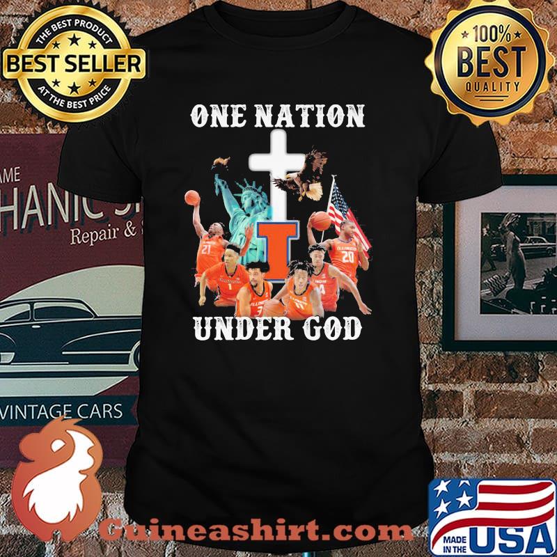 One Nation Under God Statue Of Liberty Illinois Fighting Illini Shirt