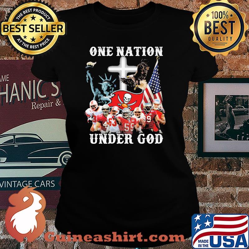One Nation Under God Tampa Bay Buccaneers American Flag Shirt Laides tee