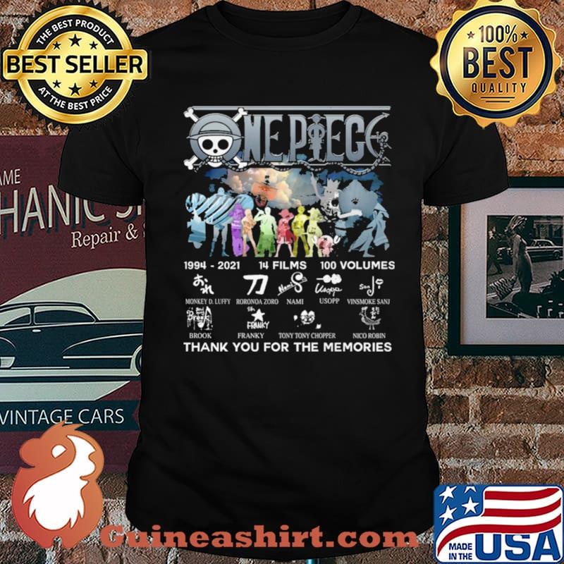 one piece thank you for the memories 2021 shirt