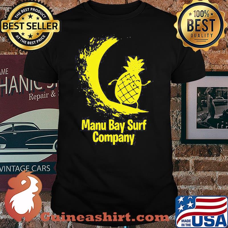 ORIGINAL MANU BAY SURF COMPANY NEW ZEALAND GOLD SURFING PINEAPPLE SHIRT
