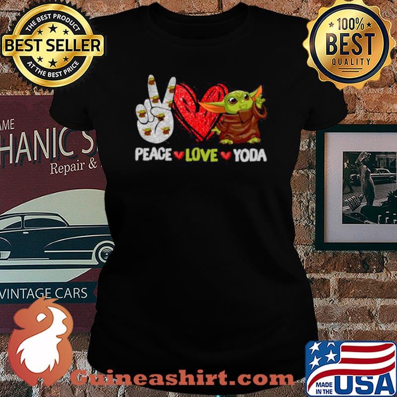 Peace Love Baby Yoda Shirt Laides tee
