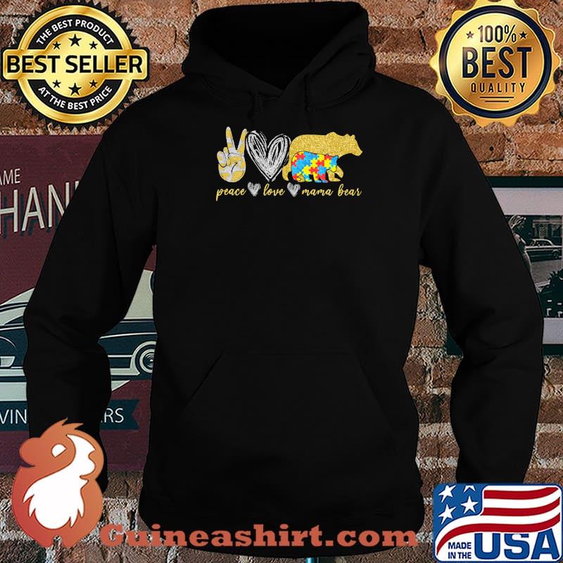Peace Love Mama Bears Autism Shirt Hoodie