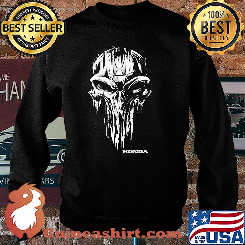 Punisher Skull With Honda Car Logo Symbol Shirt Sweater