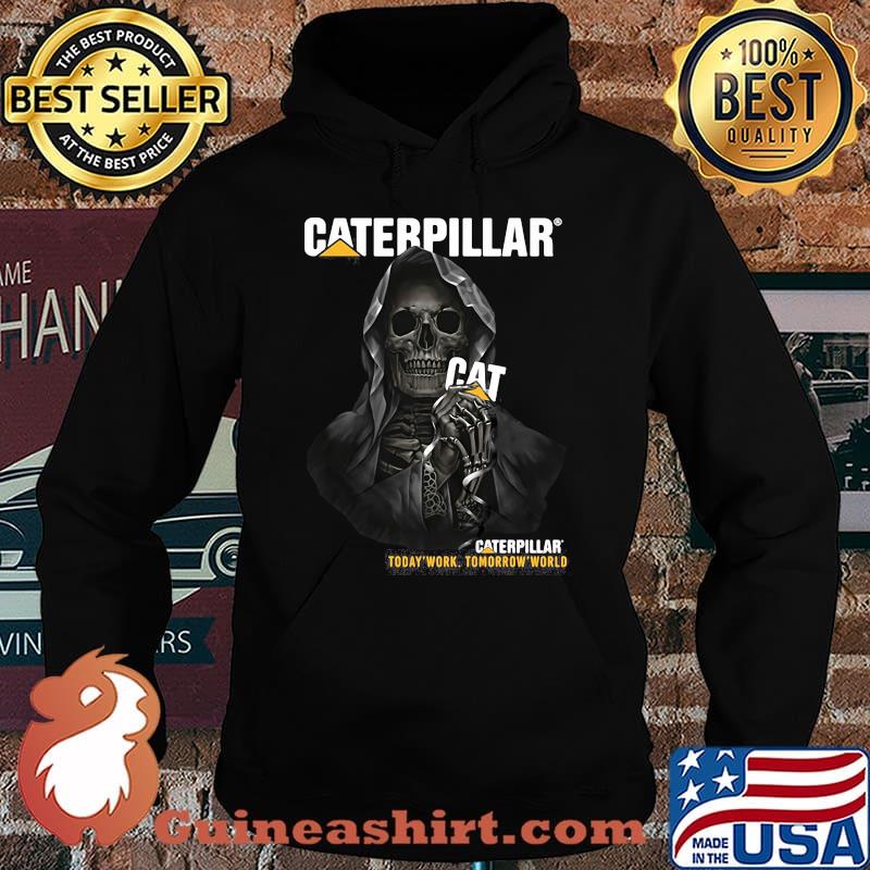 Punisher Skull With Logo Caterpillar Today Work Tomorrow World Shirt Hoodie