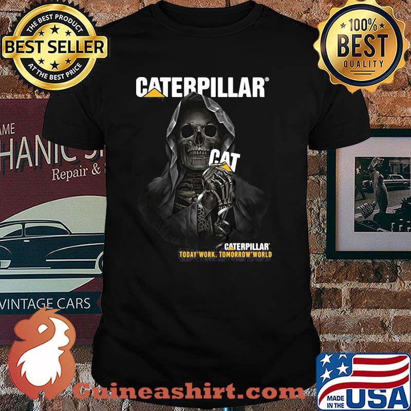 Punisher Skull With Logo Caterpillar Today Work Tomorrow World Shirt