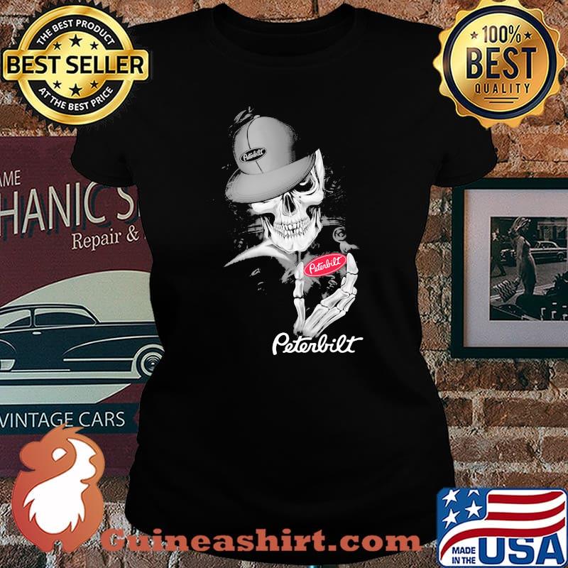 Punisher Skull With Peterbilt Car Logo Symbol Shirt Laides tee