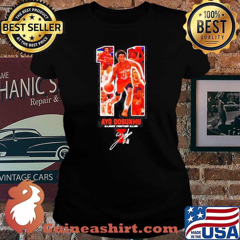 11 Ayo Dosunmu Of Illinois Signature Shirt Laides tee