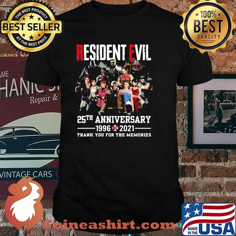 Resident Evil 25th Anniversary 1996 2021 Thank You For The Memories Shirt