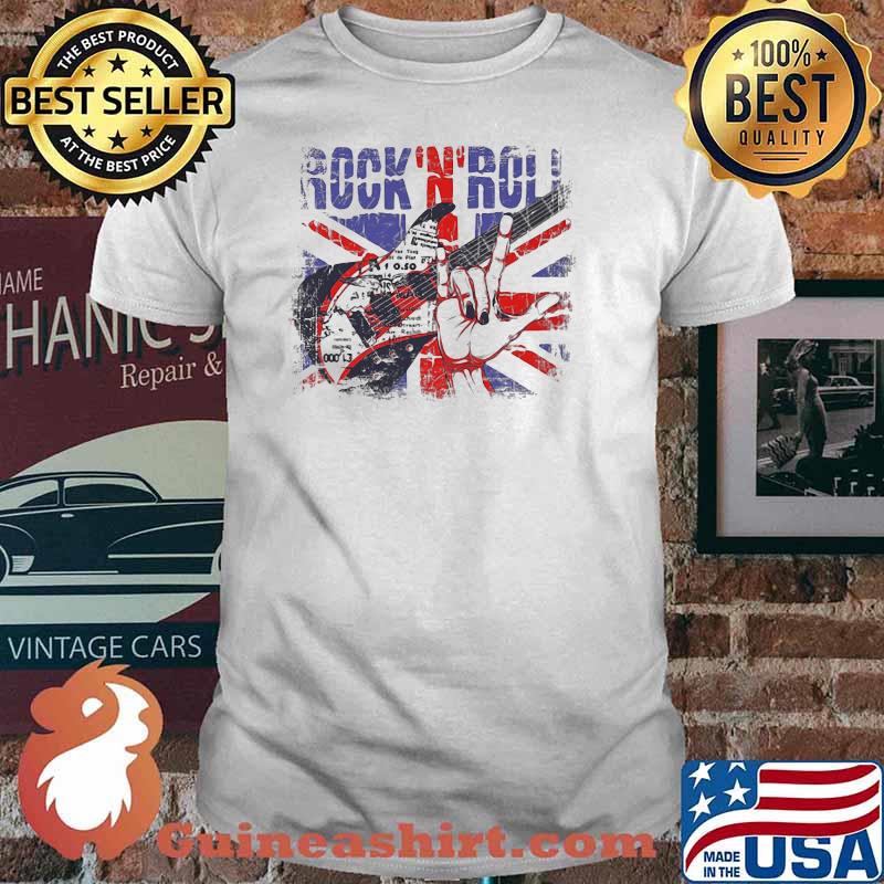 Rock N Roll Guitar Flag Shirt