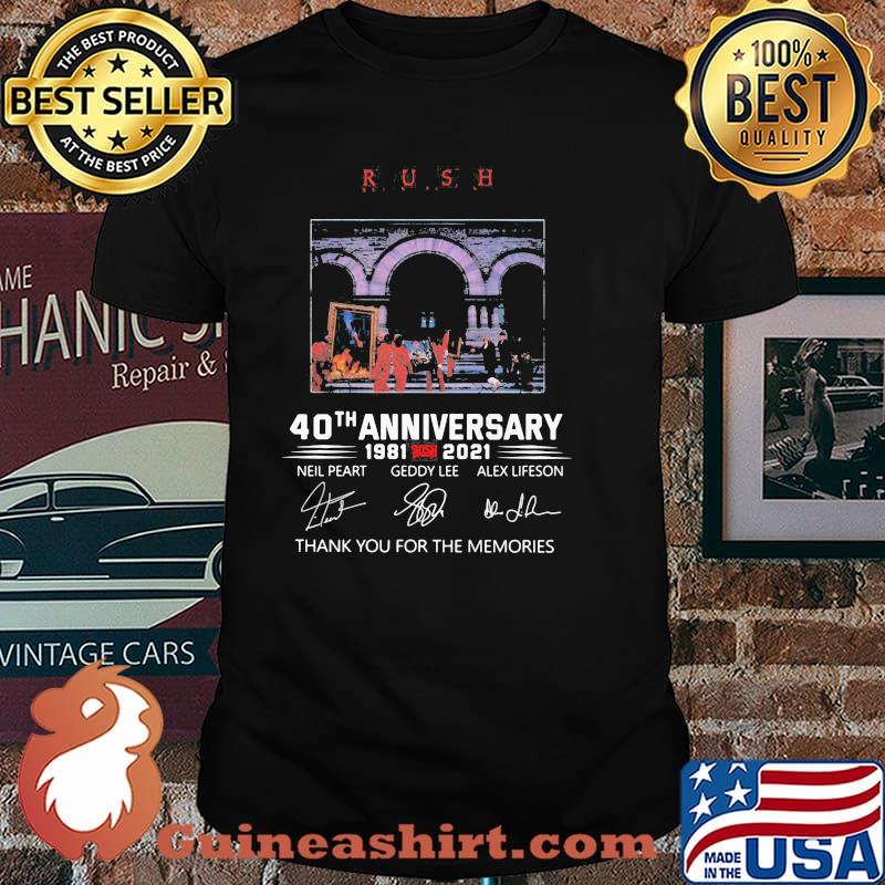 Rush 40th Anniversary 1981 2021 Thank You For The Memories Signature Shirt