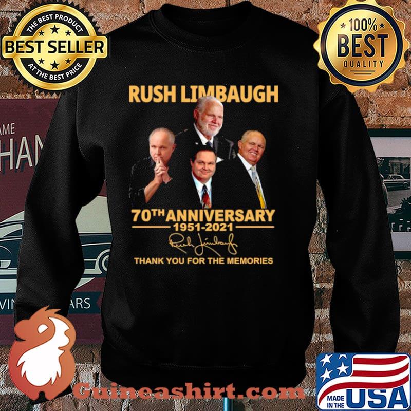 Rush Limbaugh 70th Anniversary 1951 2021 Signature Thank You For The Memories Sweater