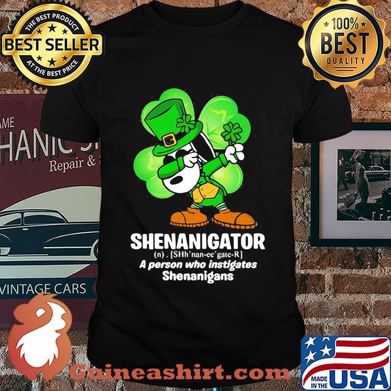 Shenanigator Definition A Person Who Instigates Snoopy Dabbing Patricks Day Shirt