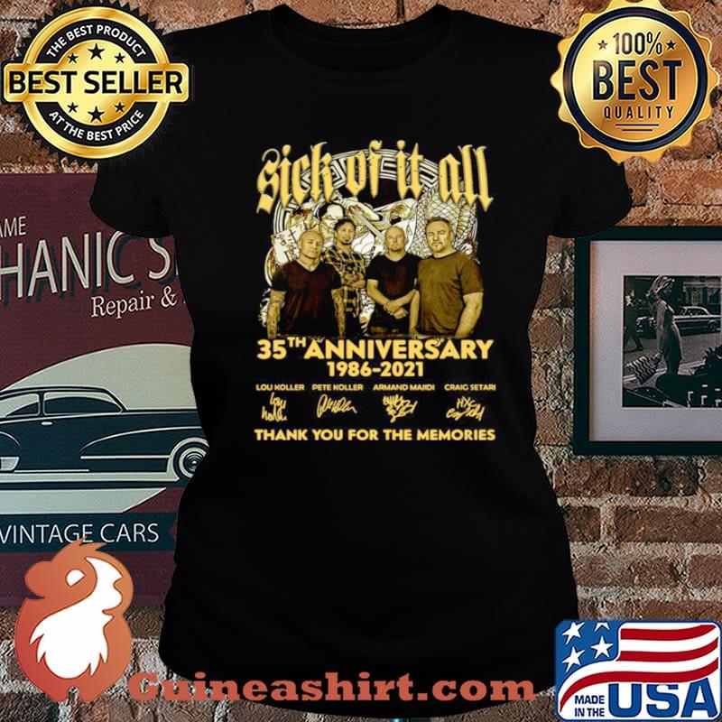 Sick Of It All 35th Anniversary 1986 2021 Thank You For The Memories Signature Laides tee