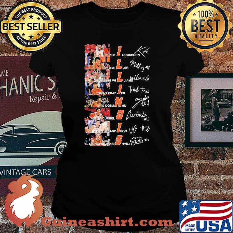 Signature Of Player Team Illinois Shirt Laides tee