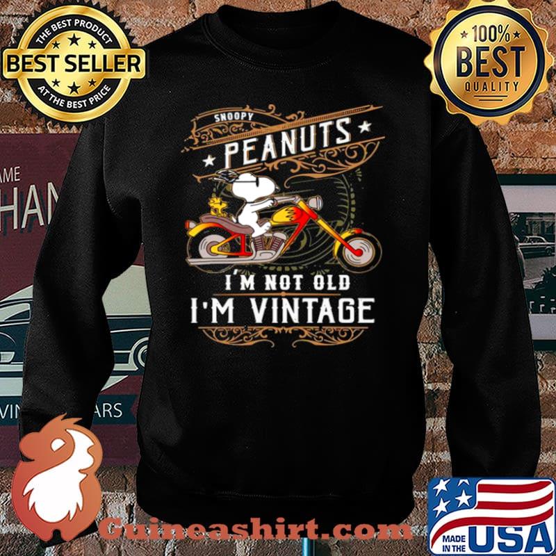 Snoopy And Woodstock Peanuts Ride Motorcycle Im Not Old Im Vintage Sweater