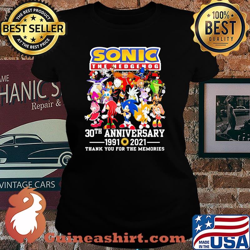 Sonic The Hedgehog 30th Anniversary 1991 2021 Thank You For The Memories Shirt Laides tee
