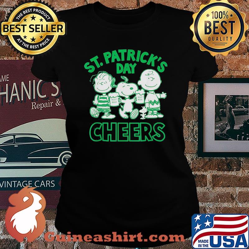 St Patricks Day Cheers Snoopy Charlie Shirt Laides tee