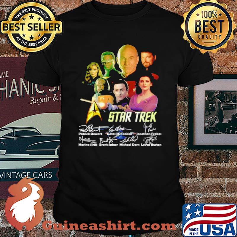 Star Trek Patrick Stewart Gates McFadden Jonathan Frakes Signatures Shirt