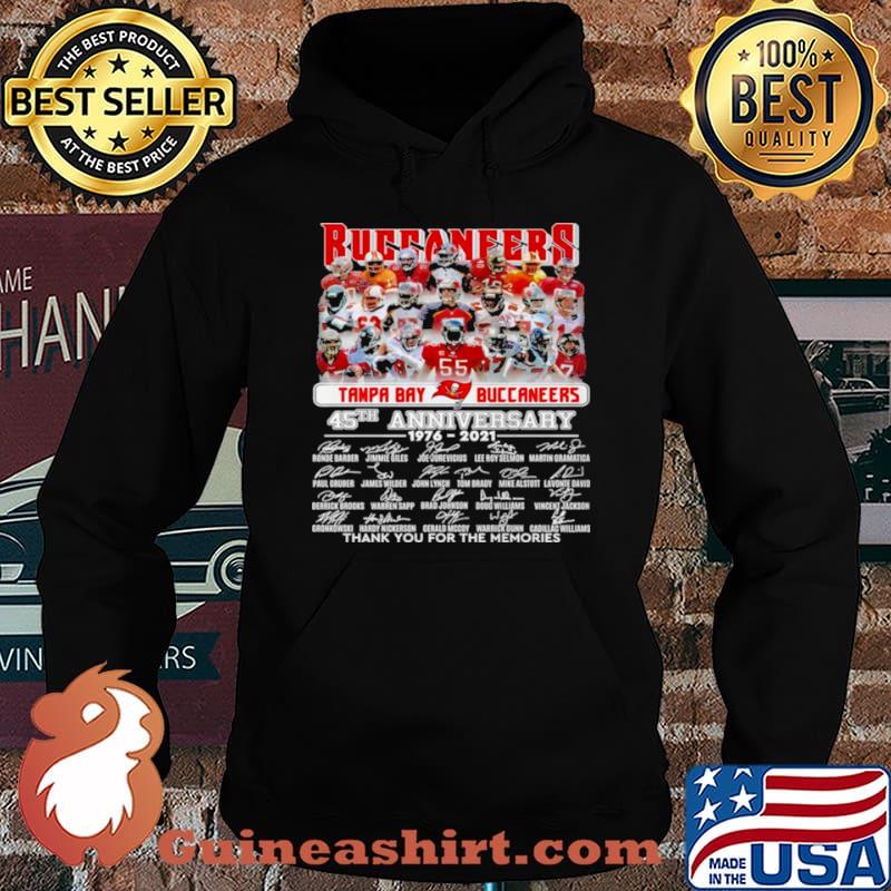 Tame Bay Buccaneers 45th Anniversary 1976 2021 Signatures Thank You For The Memories Shirt Hoodie