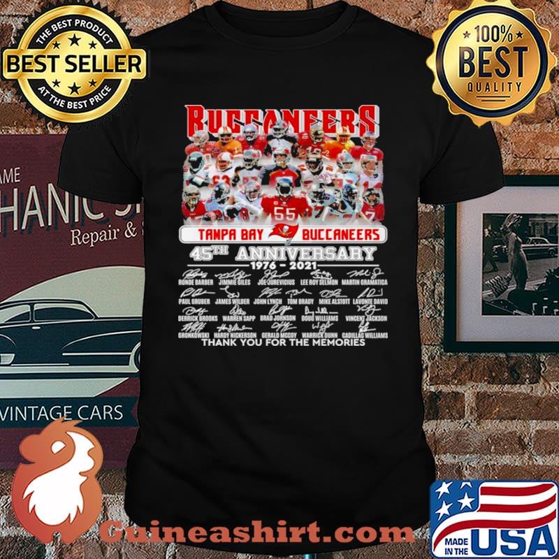 Tame Bay Buccaneers 45th Anniversary 1976 2021 Signatures Thank You For The Memories Shirt