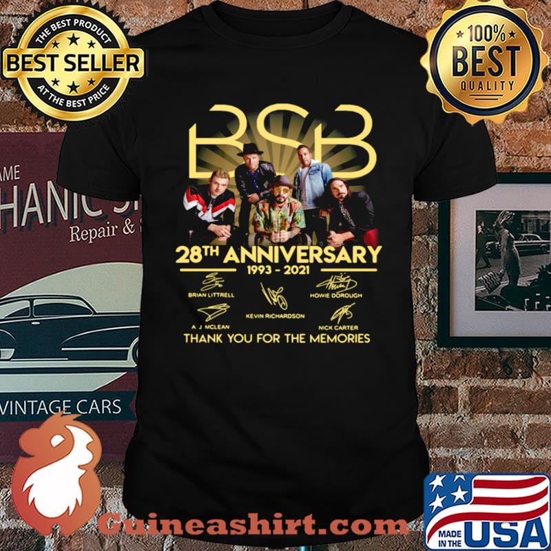 The Backstreet Boys 28th Anniversary 1993 2021 Signatures Thank You For The Memories Shirt