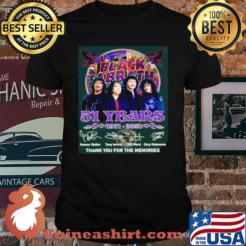 The Black Sabbath 51 Years 1971 2021 Signatures Thank You For The Memories shirt