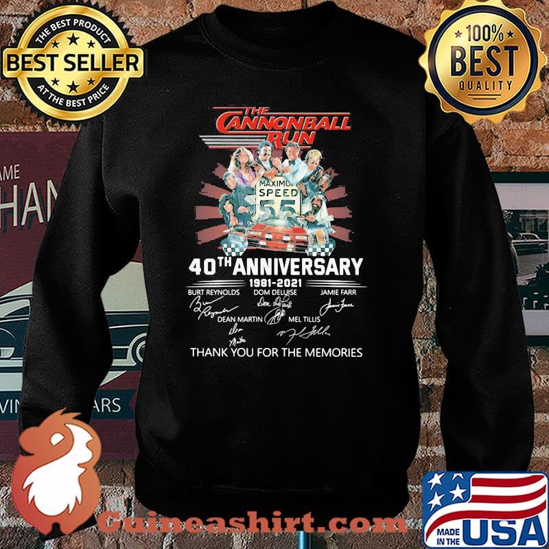 The Cannonball Run 40th Anniversary 1981 2021 Thank You For The Memories Signatures Shirt Sweater