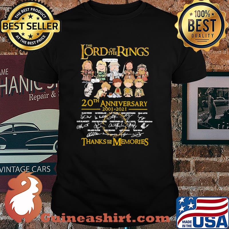 The Lord Ò THe Rings 20th Anniverary 2001-2021 Thanks For The Memories Shirt