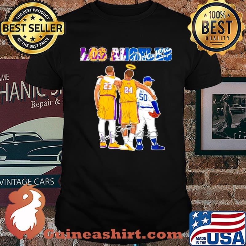 The Los Angeles Sports 23 Lebron James 24 Kobe Bryant And 50 Betts Signatures shirt