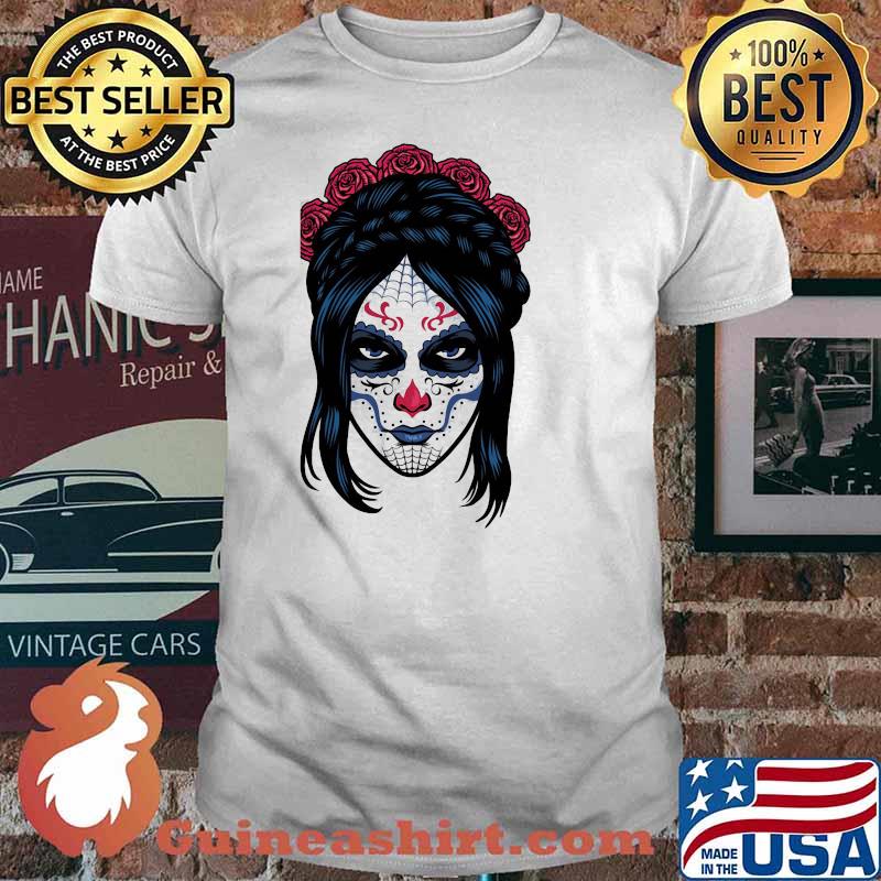 The Women Evil Spider Flower Rose Day Of The Dead Shirt