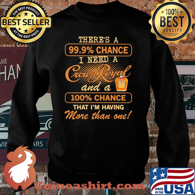 There Us A 99.9 Percent Chance I Need A Crown Royal And A 100 Percent Chance That I Am Having More Than One Shirt Sweater