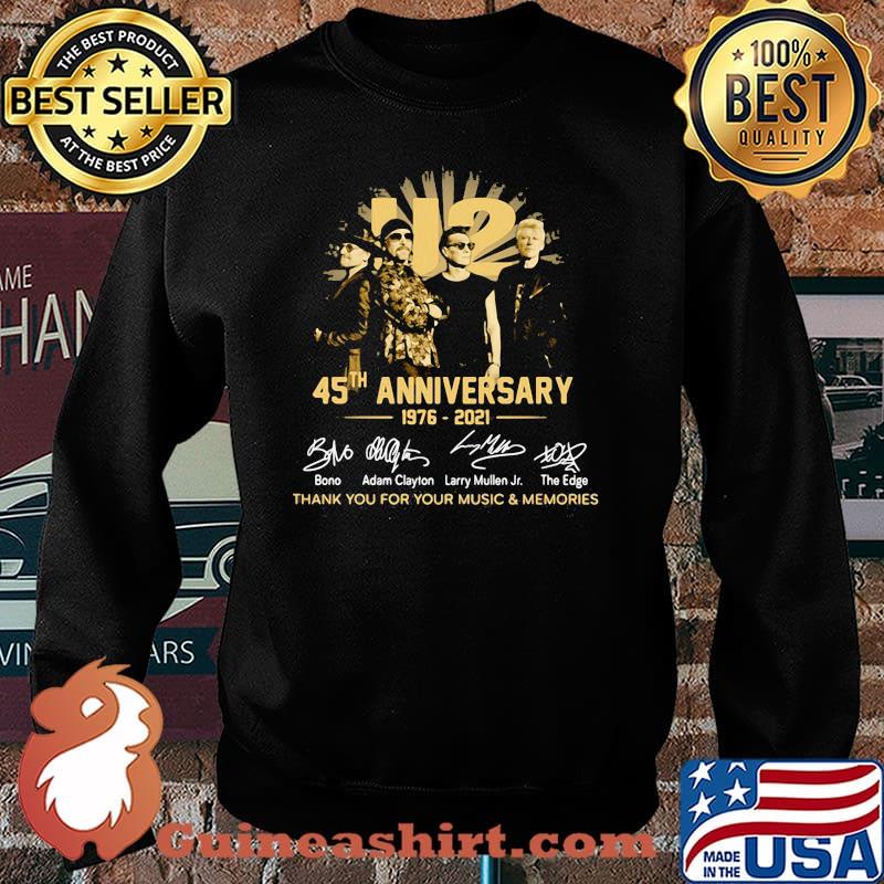 U2 45th Anniversary 1976 2021 Thank You For Your Music And Memories Signature Shirt Sweater