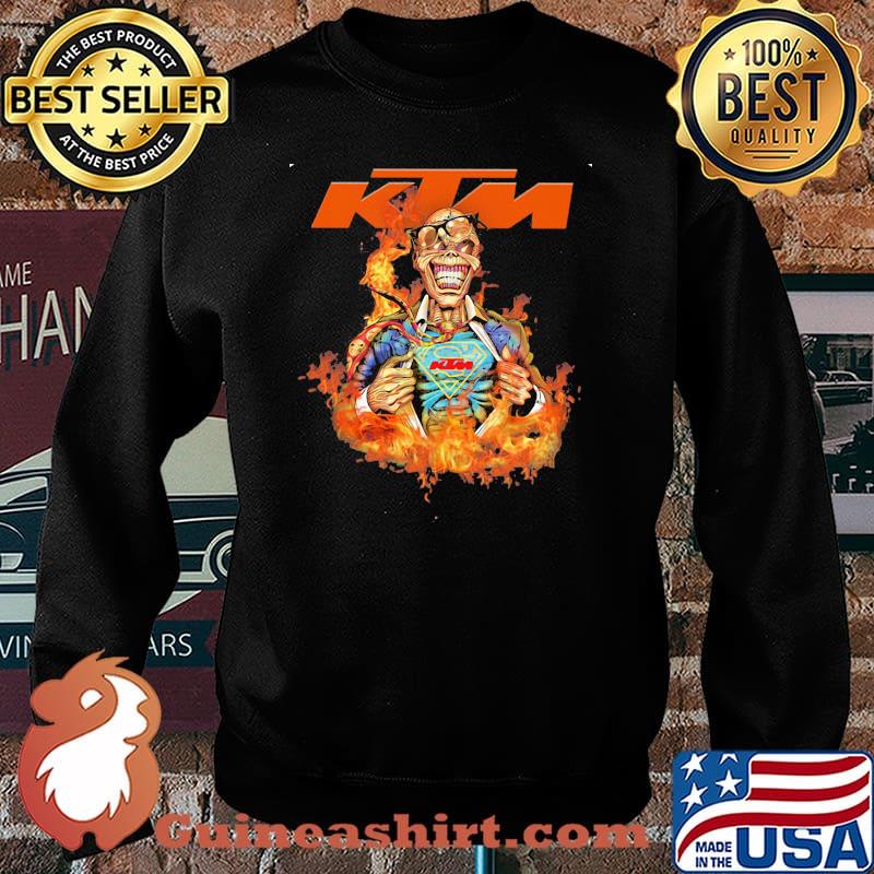 Skull Superman With Logo Ktm Motorcycle Fire Shirt Sweater