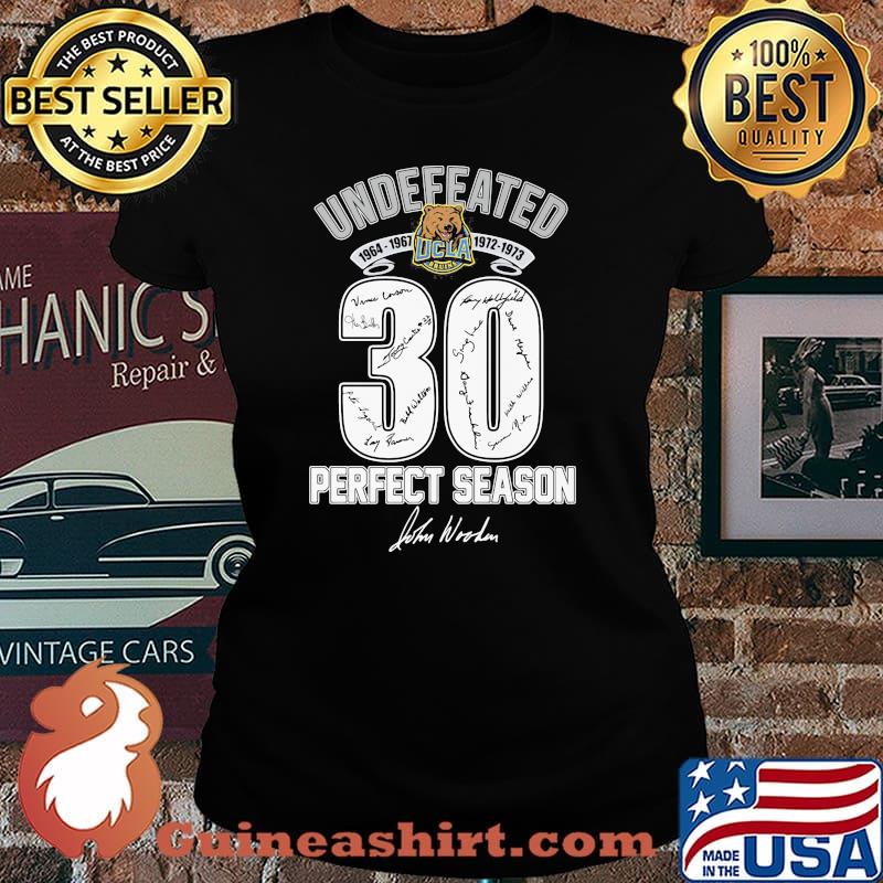 Undefeated Bruins 1973 Perfect Season John Wooden Signature Shirt Laides tee