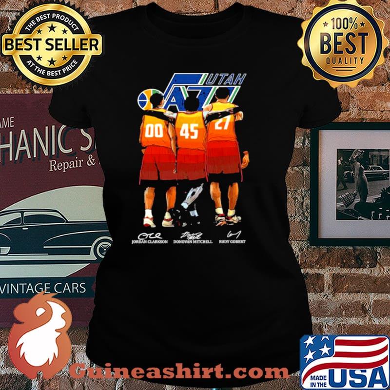 Utah Jazz Jordan Clarkson Donovan Mitchell And Rudy Gobert Signature Shirt Laides tee