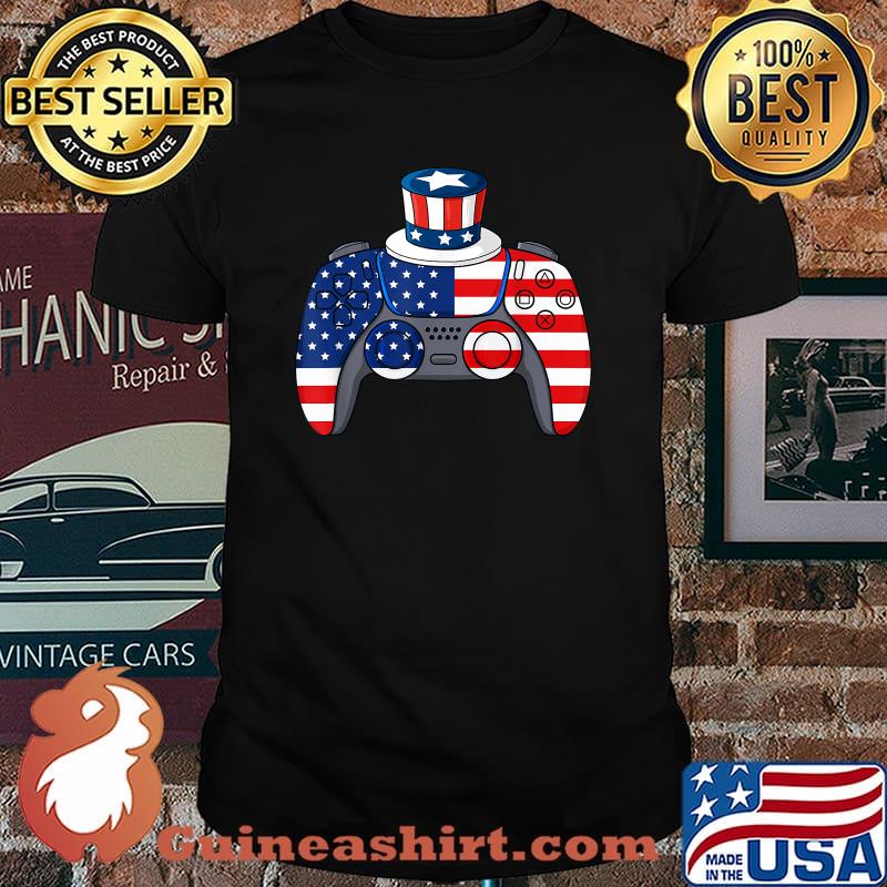 Video Game 4th Of July Gaming American Flag Shirt