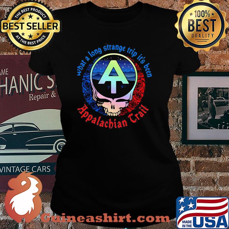 What A Long Strange Trip It’s Been Appalachian Trail Grateful Dead Skull Rose Shirt Laides tee