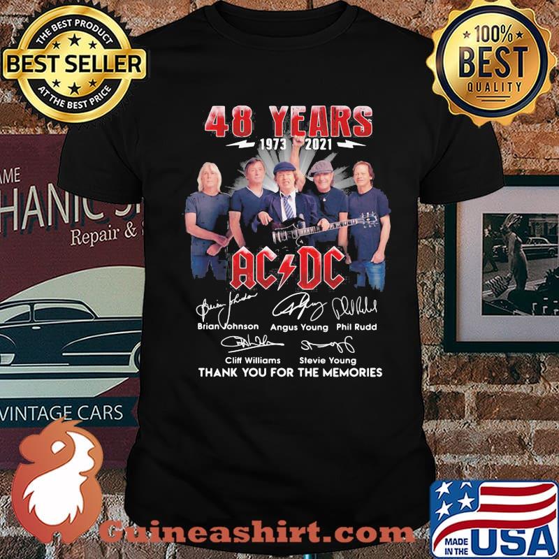 48 Years 1973 2021 Ac Dc Thank You For The Memories Signature Shirt