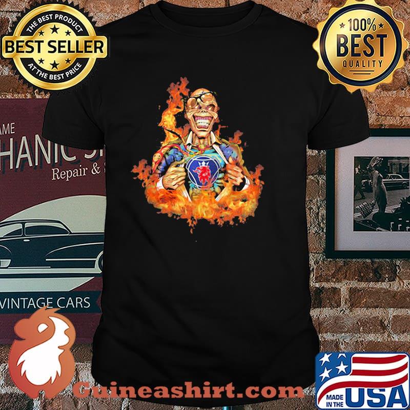 Skull Fire With Scania Logo Shirt